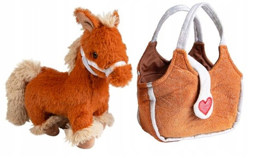 Pluszowy Konik brązowy W Torebce Do Zabawy I Opieki Przez Dzieci