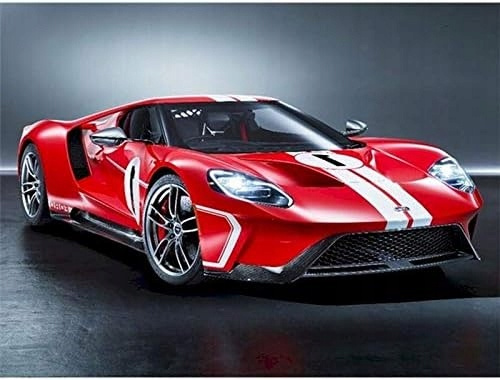 Diamentowa Mozaika Czerwone Auto Sportowe Haft Kreatywny 30x40 Cm