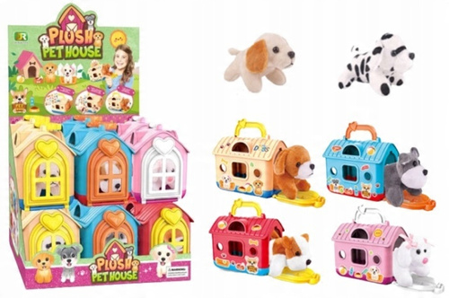 Pluszowy Piesek W Transporterze Zwierzątko Domowe Z Naklejkami