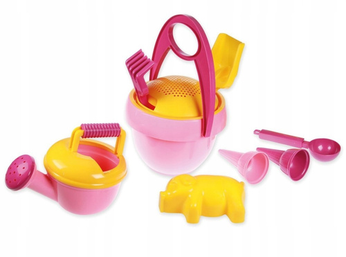 Lena Zestaw Zabawki Do Piasku Piaskownicy 10 Elementów Różowy