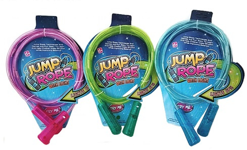 SKAKANKA ZE ŚWIATŁEM ŻYŁKOWA BLISTER  220 cm    /72/36
wymiary op: 23*30*2.5cm
