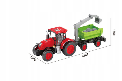 NORIMPEX TRAKTOR NA RADIO Z PRZYCZEPĄ I KOPARKĄ