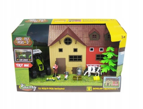 Zestaw Farmera Z Traktorem Akcesoria Zwierzęta Efekty Świetle Dźwiękowe