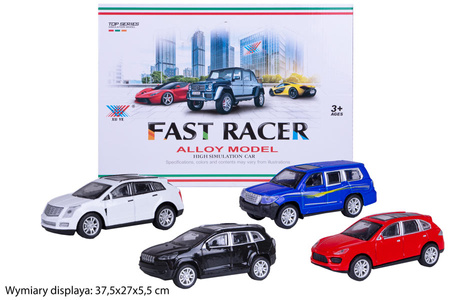 AUTO METAL*12 OSOBOWE FAST RACER BOX PAK 288
Wymiary displaya: 37,5x27x5,5 cm
Wymiary auta: 10x4x4 cm
Waga displaya 0,834 kg , szt 0,054 kg