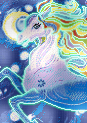 DIAMENTOWA MOZAIKA ŚWIECĄCA W CIEMNOŚCI KOŃ