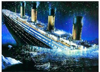 Diamentowa Mozaika Haft Kreatywny Katastrofa Tonący Statek Titanic 30x40 Cm
