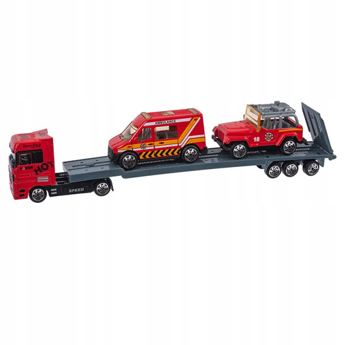 Auto Laweta Z 2 Autami Służb Miejskich Modele Metalowe Auto-Truck
