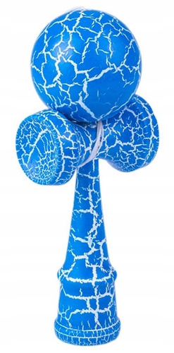 Kendama Drewniana Japońska Gra Niebiesko Biała Oryginalna Ćwiczy Zręczność