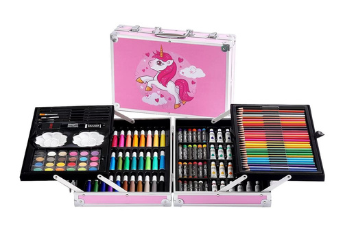 ZESTAW ARTYSTYCZNY- KREDKI, FARBY, MAZAKI, 145 KOLORÓW, pak 6 
zestaw zawiera wszystko, co potrzebne, by rozwinąć swoje talenty artystyczne, bądź by rozpocząć przygodę ze sztuką.
