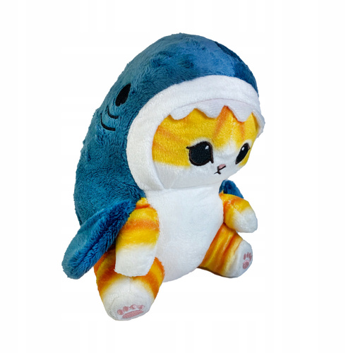 PLUSZOWY PLUSZ UROCZY KOTEK W STROJU REKINA MASKOTA PLUSZAK 20 cm