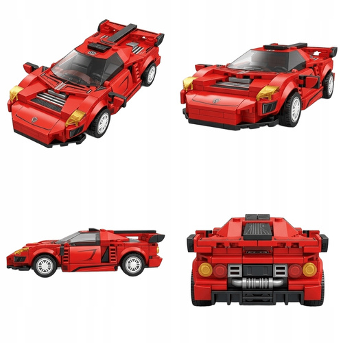 Klocki Auto Sportowe Supercar Czerwone Do Składania 302 Elementów