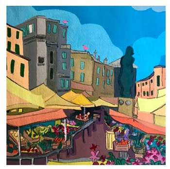 DIAMENTOWA MOZAIKA BAZAR, TARG 30X 40CM