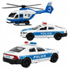 Zestaw Policja Auto Metalowe Helikopter Radiowóz Otwierane Drzwi dla Dzieci
