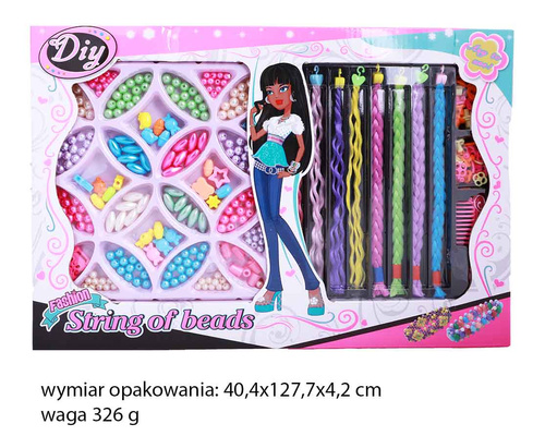 KORALIKI PERŁOWE DO BRANZOLETEK+ TRESKI DO WŁOSŁOW KARTON PAK 60