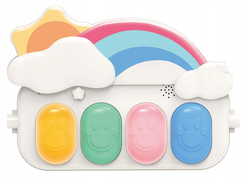 Mata Edukacyjna dla Niemowląt Interaktywna Różowa z Tęczą, Zawieszkami i Efektami Świetlno-Dźwiękowymi