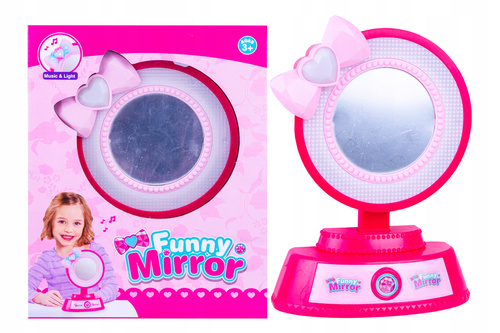 Toaletka Mini Okrągłe Lustro Ze Światłem I Muzyką