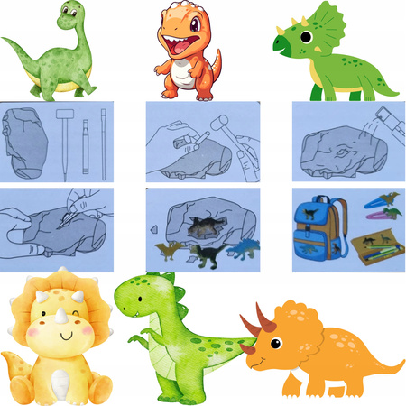 Skamielina Wykopalisko Dinozaura Z Figurką Dinozaura Z Zestawem Narzędzi