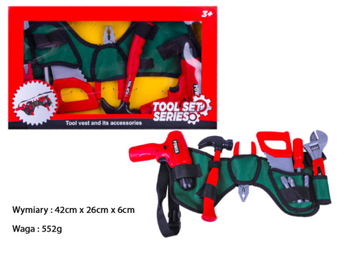 NARZĘDZIA NA PASIE Z MATERIAŁU ZIELONEGO  KARTON  PAK 24/12
