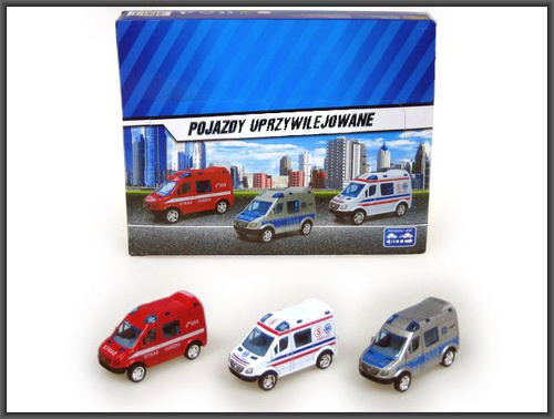 Samochód Pojazd autko dla dzieci Van Policja Policyjny Karetka Straż