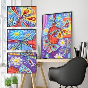 DIAMENTOWA MOZAIKA MANDALA MOTYLE W OKNIE 7D 30X40