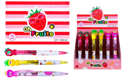 DŁUGOPIS OWOCE ŚWIECĄCE*24BOX 24/576