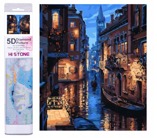 Diamentowa Mozaika Haft Diamentowy Wenecja Kanał 30x40 CM