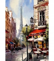 Malowanie Po Numerach Ulica W Paryżu 50X40 Cm Z Ramą Kreatywne