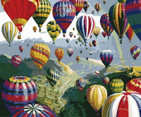 Malowanie Po Numerach Balony Nad Górami50X40 Cm Z Ramą Kreatywne