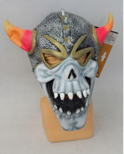 Maska Czaszka Wojownik Rogi Latex Karnawał