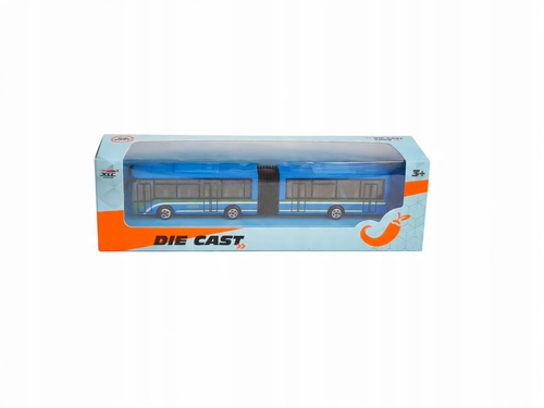 Autobus Miejski Duży Niebieski Metalowy Przegubowy 23 Cm Zabawka Dla Dzieci