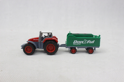 Zielony Traktor Farmera Z Przyczepą Zabawka Dla Dzieci