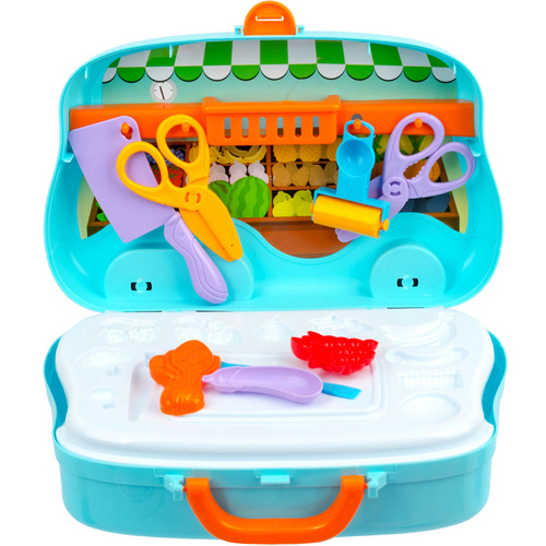 MASA CIASTOLINA ZESTAW WARZYWA, WYCISKARKA WALIZKA