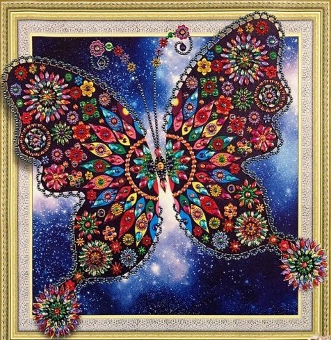 Diamentowa Mozaika Mandala 7d Haft Motyl 30x40 Cm