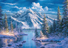 Diamentowa Mozaika Rzeka W Górach Zimą 30x40 Cm Kreatywne Diamenty