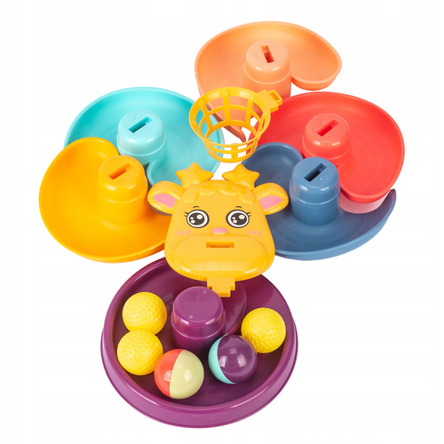 WIEŻA Z PIŁECZKAMI ZJEŻDŻALNIA KULECZKOWA PIŁECZKI ŻYRAFA KOSZYKÓWKA