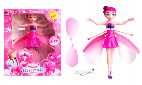 Latająca Wróżka Różowa Księżniczka Latająca Nad Dłonią Z Skrzydełkami