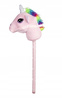 Pluszowa Głowa Konia Na Kiju Różowa Z Dźwiękiem Hobby Horse Zabawka