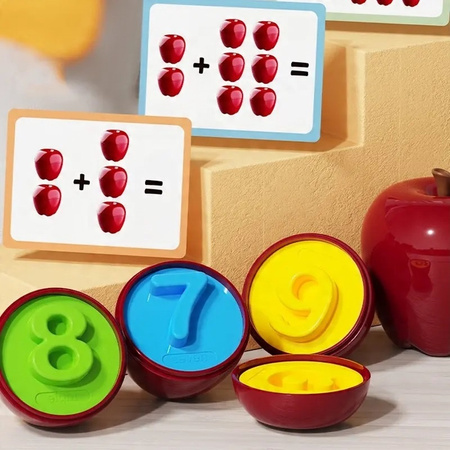 Układanka Edukacyjna Jabłko z Liczbami i Kartami Matematycznymi