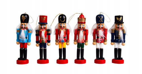 Drewniane Figurki Żołnierza Zestaw 6 Sztuk W Opakowaniu Ozdoba Choinkowa