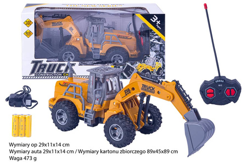 AUTO KOPARKA NA RADIO TRUCK 250 STEROWA JAZDA KARTON- KARTON PAK 72/36
Wymiary op 29x11x14 cm / Wymiary auta 29x11x14 cm / Wymiary kartonu zbiorczego 89x45x89 cm / Waga 473 g