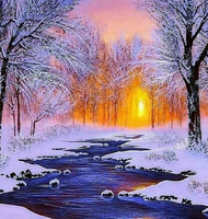 Malowanie Po Numerach Rzeka Na Tle Zimowego Lasu 50X40 Z Ramą Kreatywne