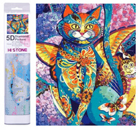 Diamentowa Mozaika 30x40cm Haft Diamentowy Kot Ze Skrzydłami