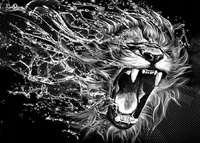 Diamentowa Mozaika Lew Ryczacy Czarno-biały 30x40