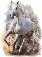 Diamentowa Mozaika Biały Koń Kreatywny 30x40 Cm