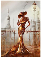 Diamentowa Mozaika Kobieta Na Balkonie 30x40cm