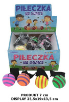 PIŁECZKA NA GUMCE W PASY*24 BOX /144 
Wymiary displaya 25,5x19x13,5 cm / Wymiary szt 7 cm / Waga displaya 2,120 kg, szt 0,082 kg