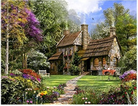 Diamentowa Mozaika Domek W Lesie 30X40 Cm Kreatywne Diamenty