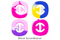 ŚCISKACZ -ZABAWKA ANTYSTRESOWA  PAK 500
Dł 6 cm  Sz 2 cm W 6,5 cm 
Waga : 30 g