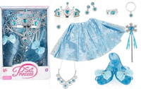 ZESTAW DZIEWCZ. LODOWEJ KSIĘŻNICZKI DREAM TRIP, pak 36 
zawartość zestawu: spódniczka, diadem, kolczyki, broszka, bransoletki, wisiorek, berło, pantofelki
pakowane w kartonik z zawieszką
wymiary pudełka: 19,2 x 7,5 x 29,2 cm