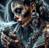 Diamentowa Mozaika Kobieta Zombie Girl Czaszki 30x40Cm Kreatywne Diamenty